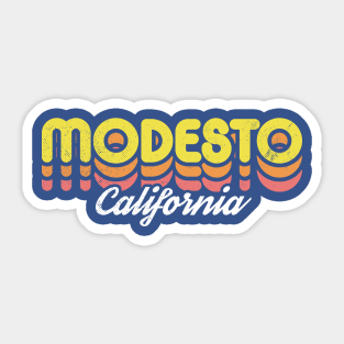 Retro Modesto California Sticker